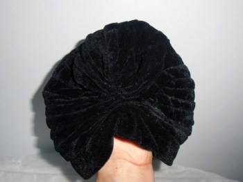 Bonnet turban original en velours noir