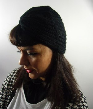 Bonnet turban simple en maille laine