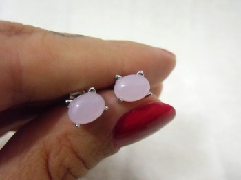 Boucles d'oreilles puces originales têtes de chat roses