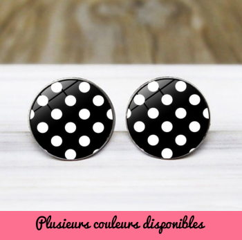 boucles-doreilles-cabochon-verre-puce-noire-pois-blancs-texte