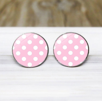 boucles-doreilles-cabochon-verre-puce-rose-pale-pois-blancs