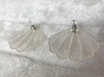 Boucles d'oreilles originales coquillages transparents