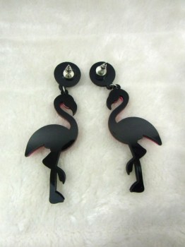 Boucles d'oreilles flamants roses pailletés fuchsia