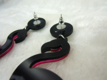 Boucles d'oreilles flamants roses pailletés fuchsia