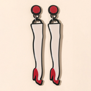 Boucles d'oreilles originales acrylique jambes de pin-up