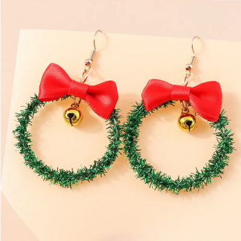 boucles-doreilles-originales-couronne-noel-verte