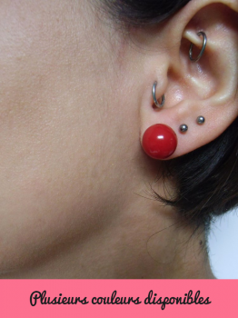 Boucles d'oreilles acidulées perles en plastique coloré