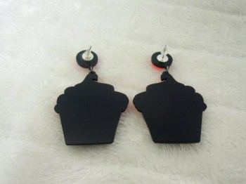 Boucles d'oreilles originales cupcake rose paillettes