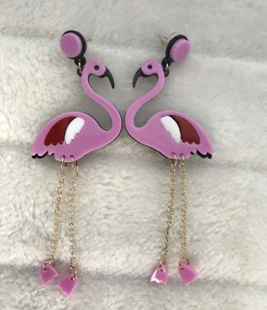 Boucles d'oreilles originales flamants roses