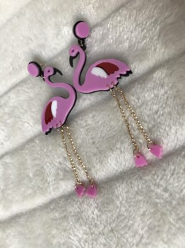 Boucles d'oreilles originales flamants roses