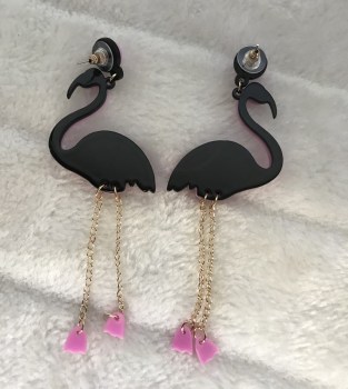 Boucles d'oreilles originales flamants roses