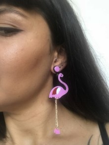 Boucles d'oreilles originales flamants roses