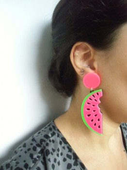 Boucles d'oreilles originales quart de pastèque pinup