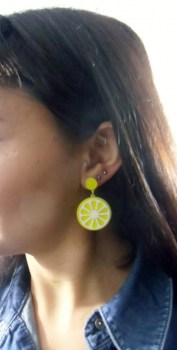 Boucles d'oreilles originales tranche de citron