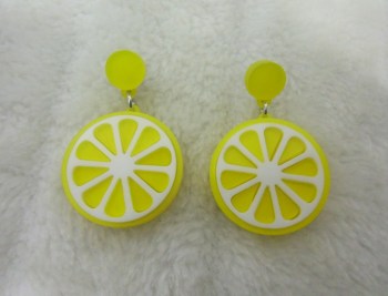 Boucles d'oreilles originales tranche de citron