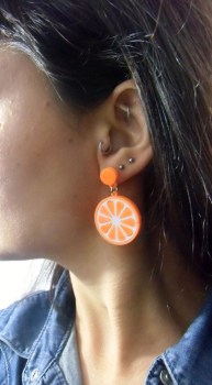 Boucles d'oreilles originales tranche de orange