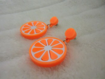 Boucles d'oreilles originales tranche de orange