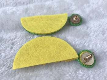 Boucles d'oreilles tranches citrons verts perles
