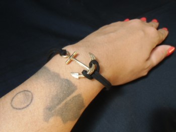 Bracelet cordon et métal ancre marine "Pin-up anchor"