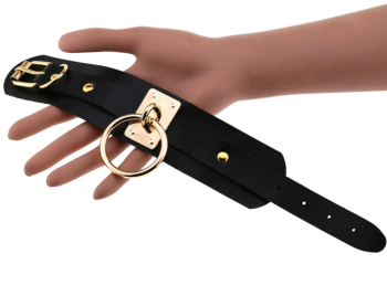 bracelet-bdsm-simili-cuir-noir-anneau-dore-4