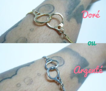 Bracelet menottes handcuffs original doré ou argenté