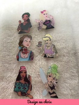 Broche princesses disney pin-up tatouées