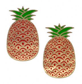 Cache-tétons nippies fruits ananas effet paillettes