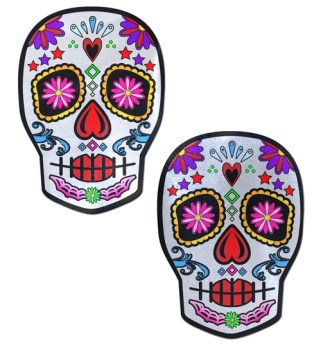 Cache-tétons nippies crânes mexicains multicolores