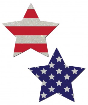 Cache-tétons étoiles drapeau américain "American pin-up"