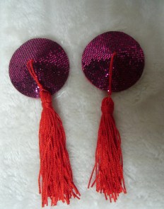 Cache-tétons Clignotants LEDs - Étoiles Rouges à Paillettes - Taille Unique