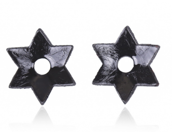 Cache-tétons nippies étoiles simili-cuir noires fetish