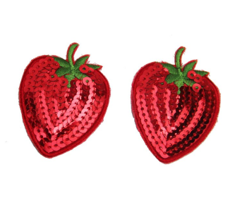 Cache-tétons burlesques fraises rouges