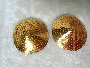 Cache-tétons nippies ronds sequin doré