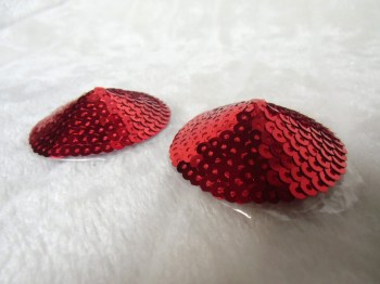 Cache-tétons nippies ronds sequin rouge