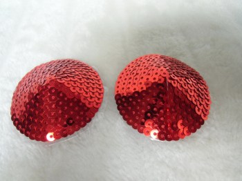 Cache-tétons nippies ronds sequin rouge