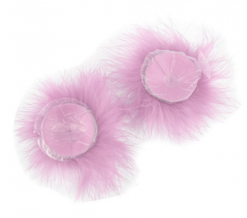 Cache-tétons nippies plumes roses sexy burlesque