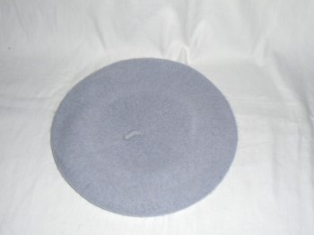 Béret gris rétro pinup rond 28cm en laine mélangée