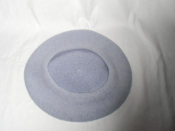 Béret gris rétro pinup rond 28cm en laine mélangée