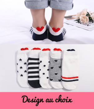 Chaussettes basses originales petit coeur à l'arrière