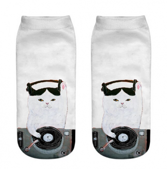 chaussettes-basses-chat-blanc-dj