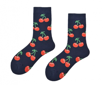 chaussettes-bleues-marines-cerises