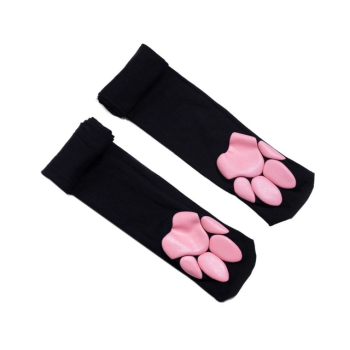 chaussettes-hautes-montantes-noires-coussinets-chat-3