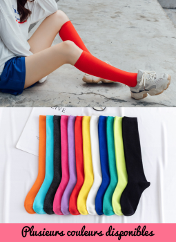 Chaussettes hautes originales rayées noires et jaunes