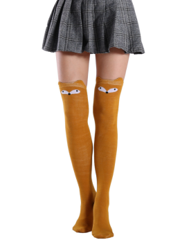 chaussettes-montantes-animal-renard-ocre