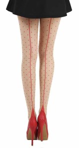 Collants couture et pois rouges rétro Pamela Mann