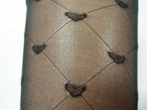 Collants noirs de pin-ups à coeurs "Grid and hearts"