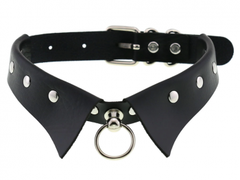 collier-bdsm-simili-cuir-noir-faux-col-anneau-argente-2