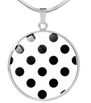 collier-cabochon-verre-blanc-pois-noirs