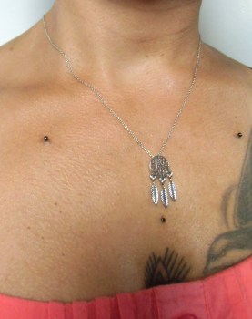 Collier dreamcatcher attrape-rêve argenté
