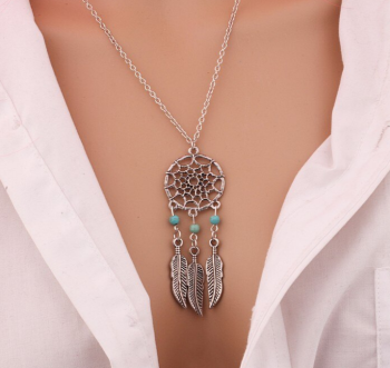 collier-dreamcatcher-attrape-reves-argente-turquoises